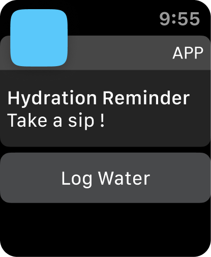 Apple Watch hydration reminder notification